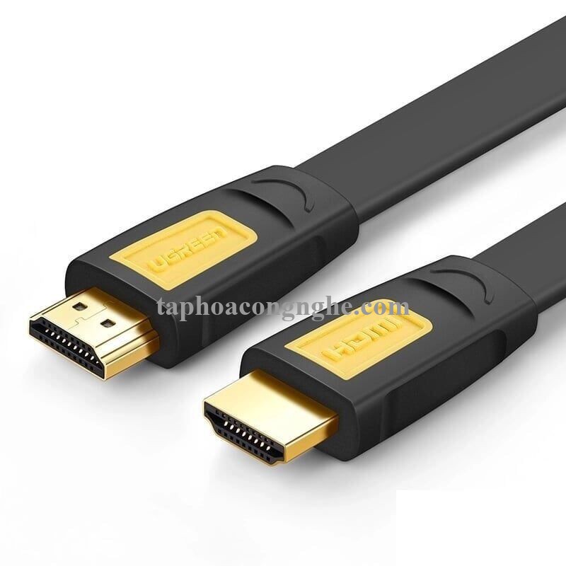 Ugreen 11187 5M màu Vàng Cáp tín hiệu HDMI chuẩn 1.4 hỗ trợ phân giải 4K * 2K cáp dẹt HD101 30011187